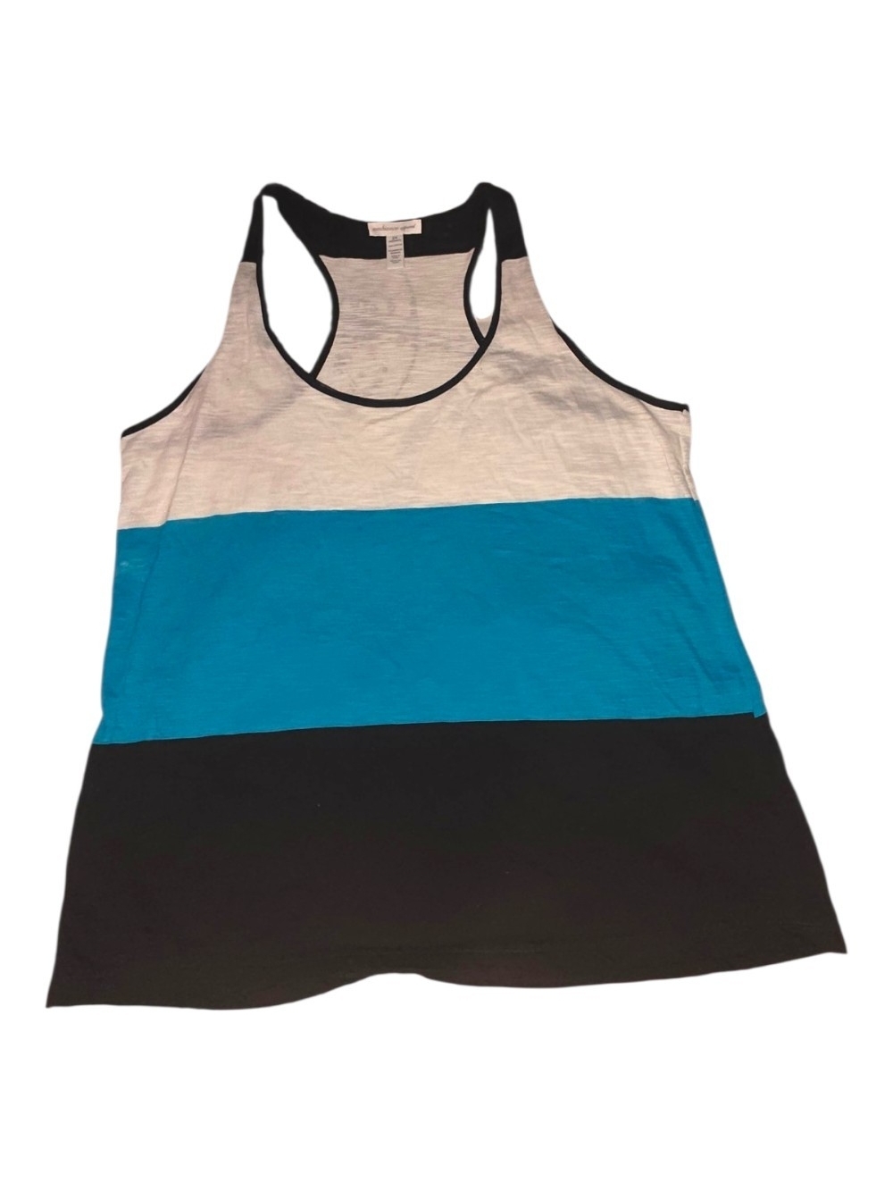 Ambiance Apparel Plus Size 2X Colorblock Racerback Tank Top 100% Cotton